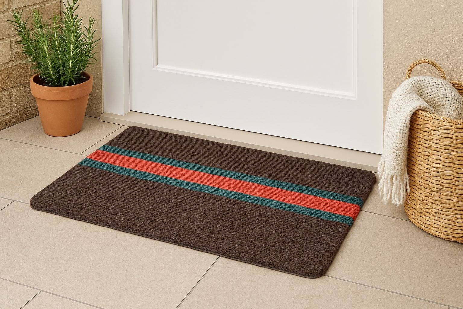     			WINNER Set of 1 Anti-skid Polypropylene Door Mat ( 80 X 50 cm ) Black