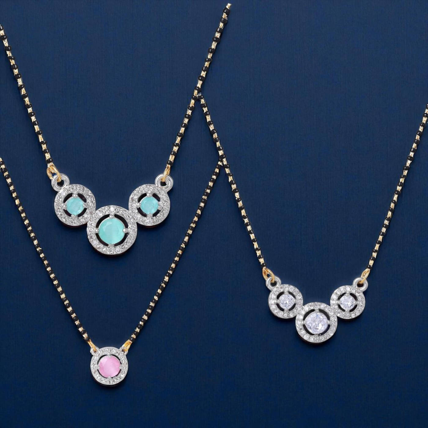 AKLINA Multi Color Mangalsutra ( Pack of 3 ) AKLINA Multi Color Mangalsutra ( Pack of 3 )
