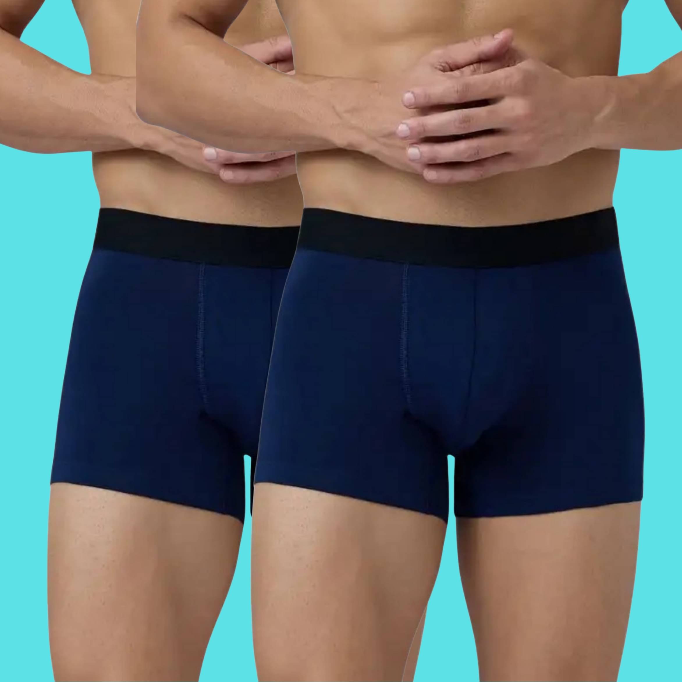 Albatross in Highsky Pack of 2 Cotton Blend Trunks For Men's ( blue ) Albatross in Highsky Pack of 2 Cotton Blend Trunks For Men's ( blue )