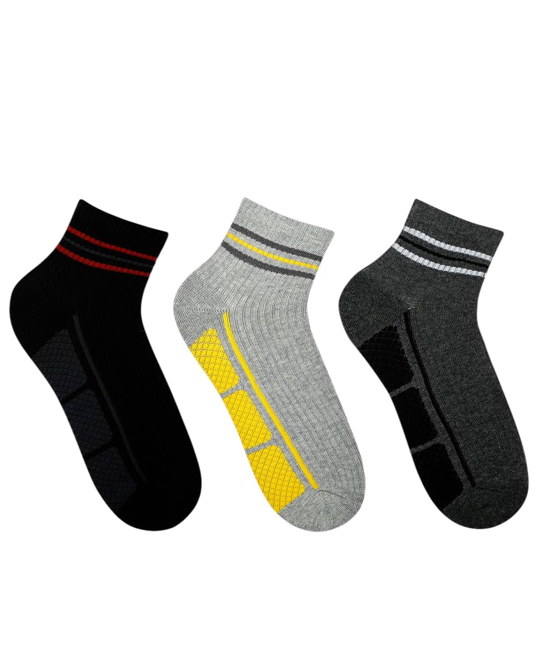     			Balenzia Pack of 3 Men's Cotton Ankle Length Socks ( Multicolor )
