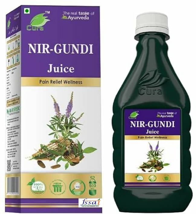 Cura Ayurved NIRGUNDI JUICE 500ML | For Pain Relief Wellness Pack of 2 Cura Ayurved NIRGUNDI JUICE 500ML | For Pain Relief Wellness Pack of 2
