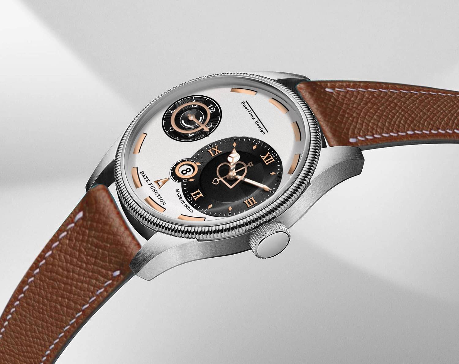     			DoubleRun Brown Leather Chronograph Men's Watch