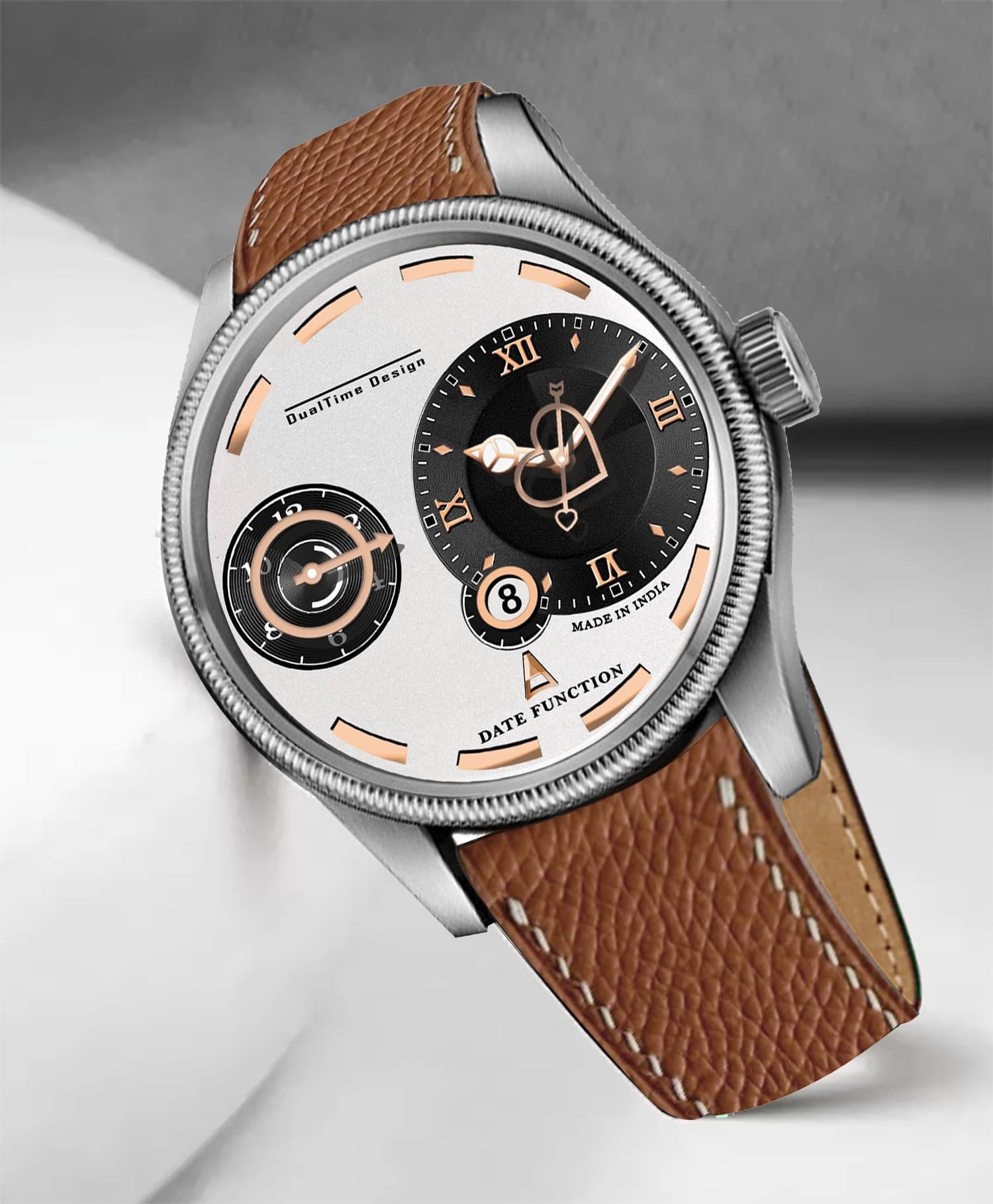     			DoubleRun Brown Leather Chronograph Men's Watch