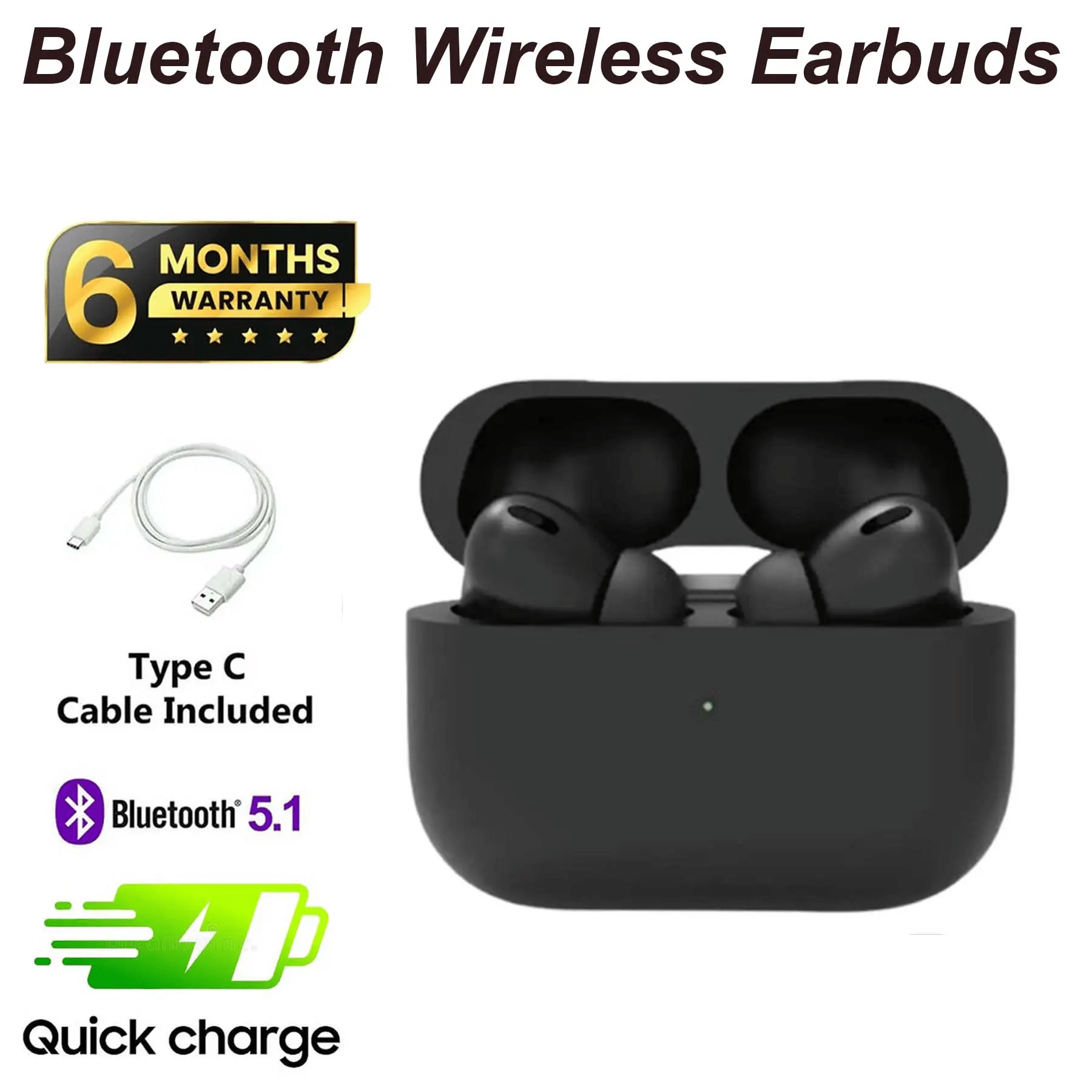 Earbuds Pro in Black – Premium Bluetooth Audio for All Mobiles Earbuds Pro in Black – Premium Bluetooth Audio for All Mobiles