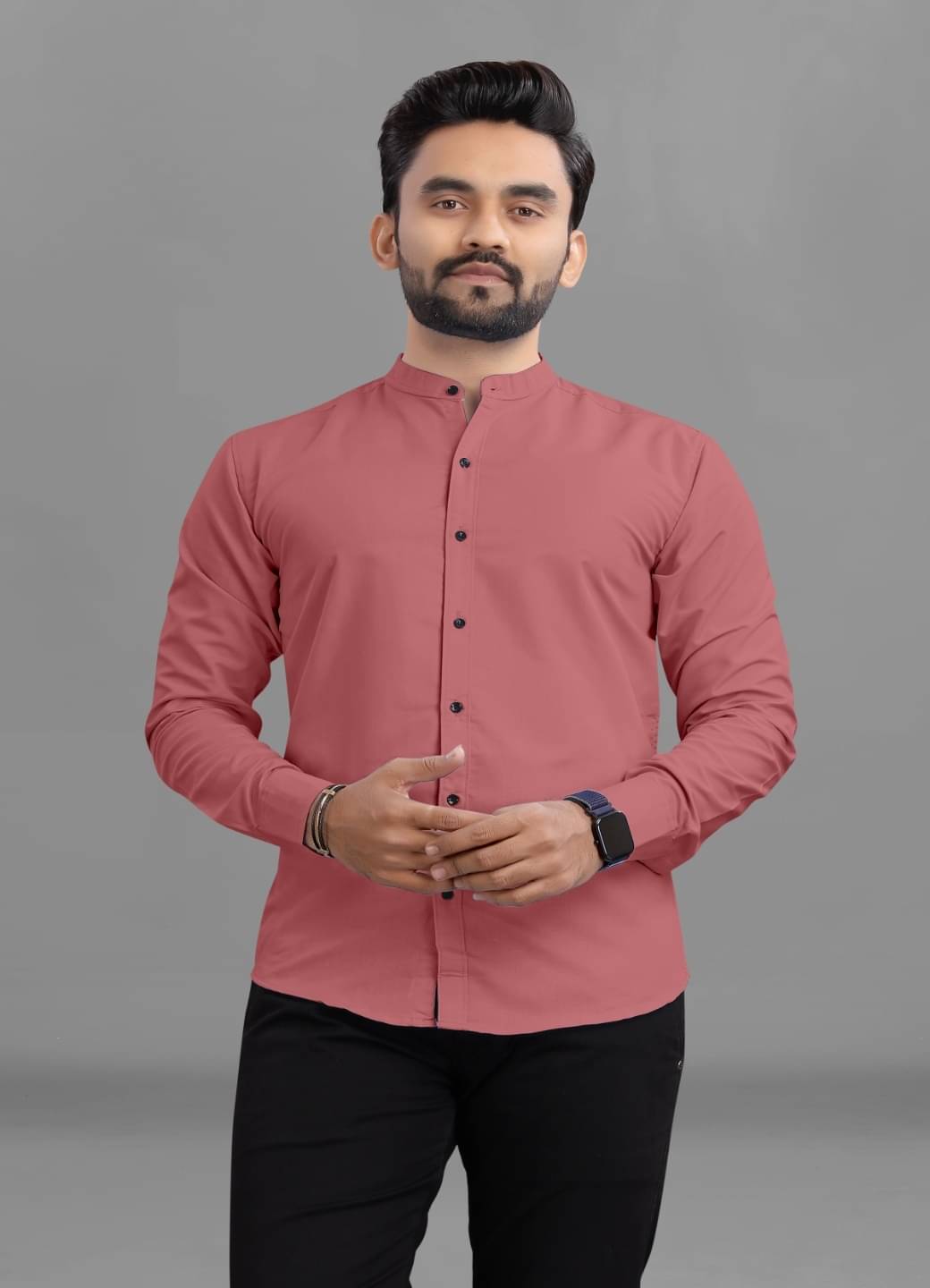     			Ethnic Trendz Cotton Blend Regular Fit Solids Full Sleeves Men's Casual Shirt - Peach ( Pack of 1 )