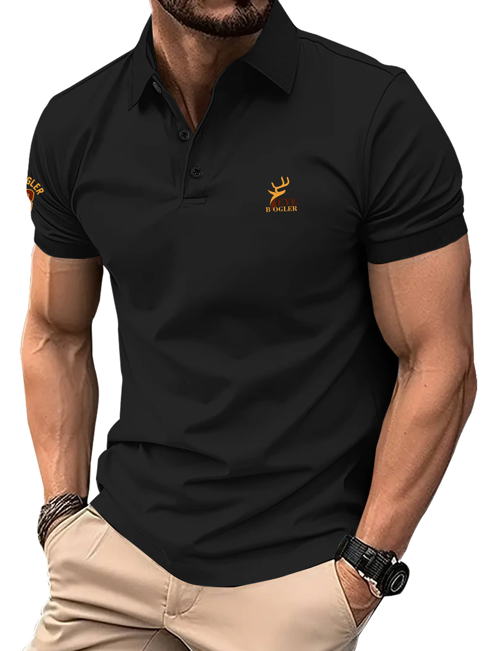 Eyebogler Cotton Blend Regular Fit Printed Half Sleeves Men's Mandarin Collar T-Shirt - Black ( Pack of 1 ) Eyebogler Cotton Blend Regular Fit Printed Half Sleeves Men's Mandarin Collar T-Shirt - Black ( Pack of 1 )