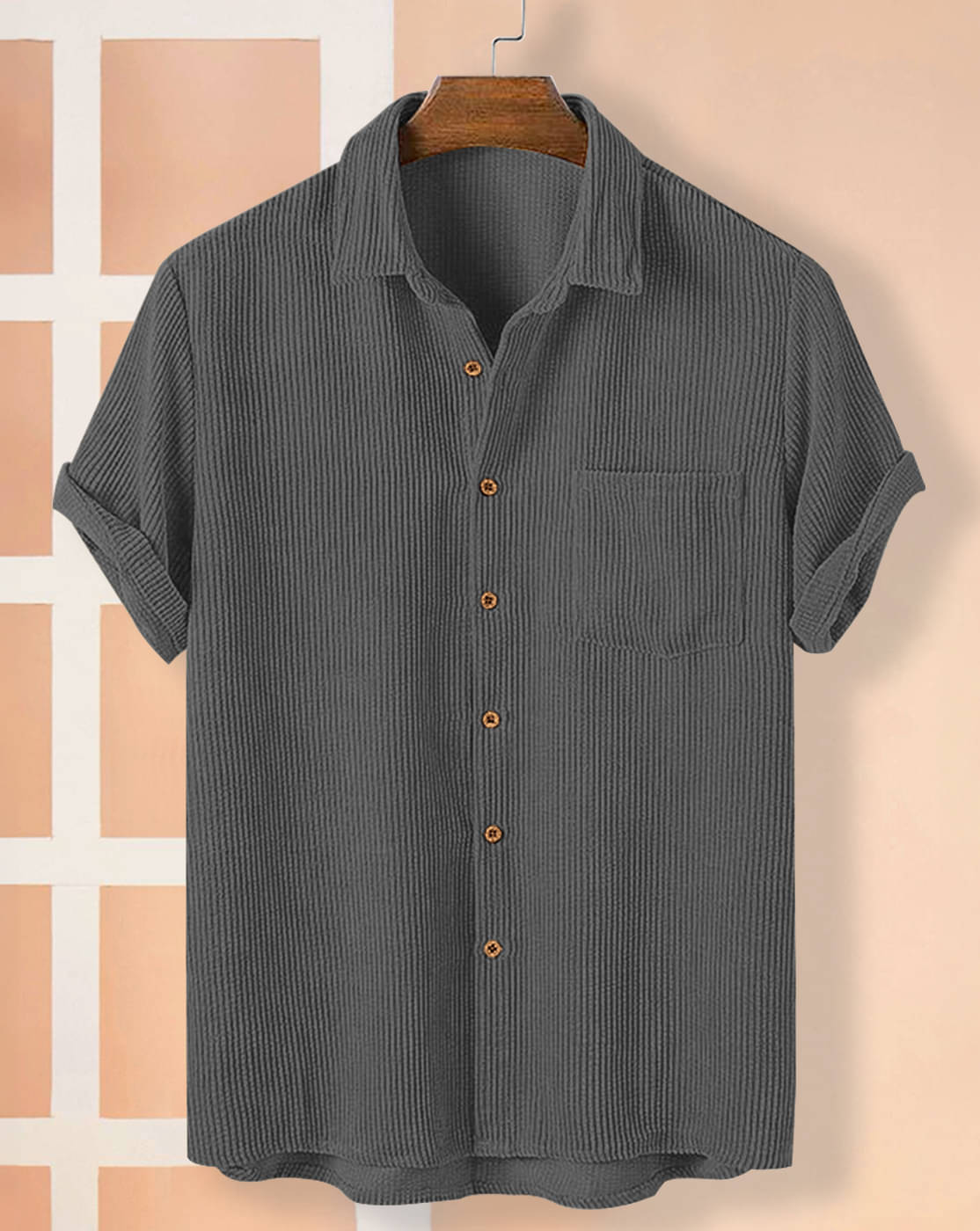 Eyebogler Cotton Blend Regular Fit Popcorn Textured Half Sleeves Men's Casual Shirt - Grey ( Pack of 1 )     			Eyebogler Cotton Blend Regular Fit Popcorn Textured Half Sleeves Men's Casual Shirt - Grey ( Pack of 1 )