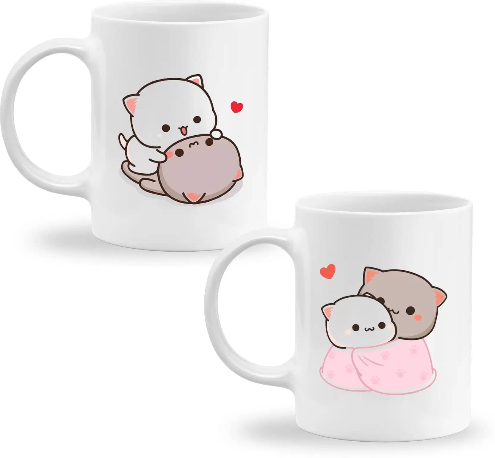     			Free Ways Peach Goma Mug Ceramic Coffee Mug 320 mL ( Pack of 2 )