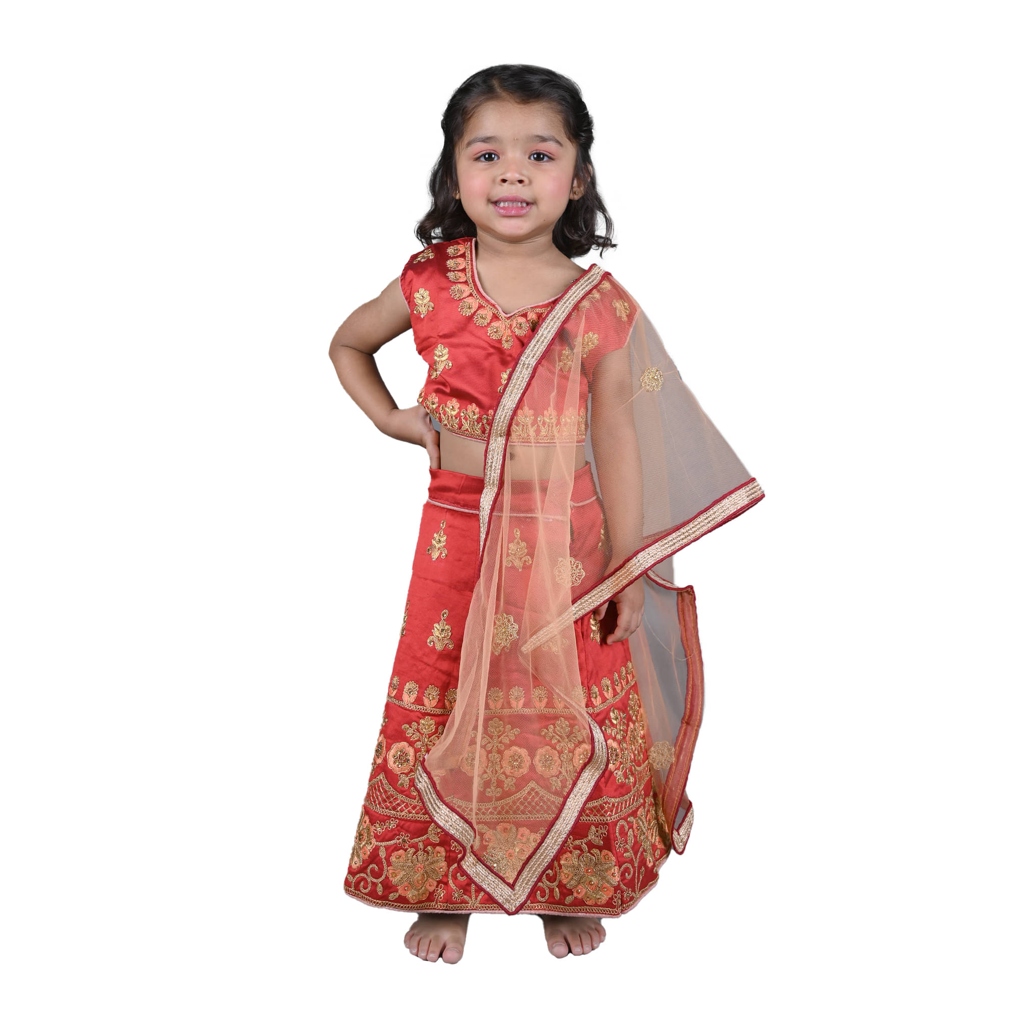 Kidzee Kingdom Cotton Lehenga Choli Set For Baby Girls ( Pack of 1 , Orange ) Kidzee Kingdom Cotton Lehenga Choli Set For Baby Girls ( Pack of 1 , Orange )
