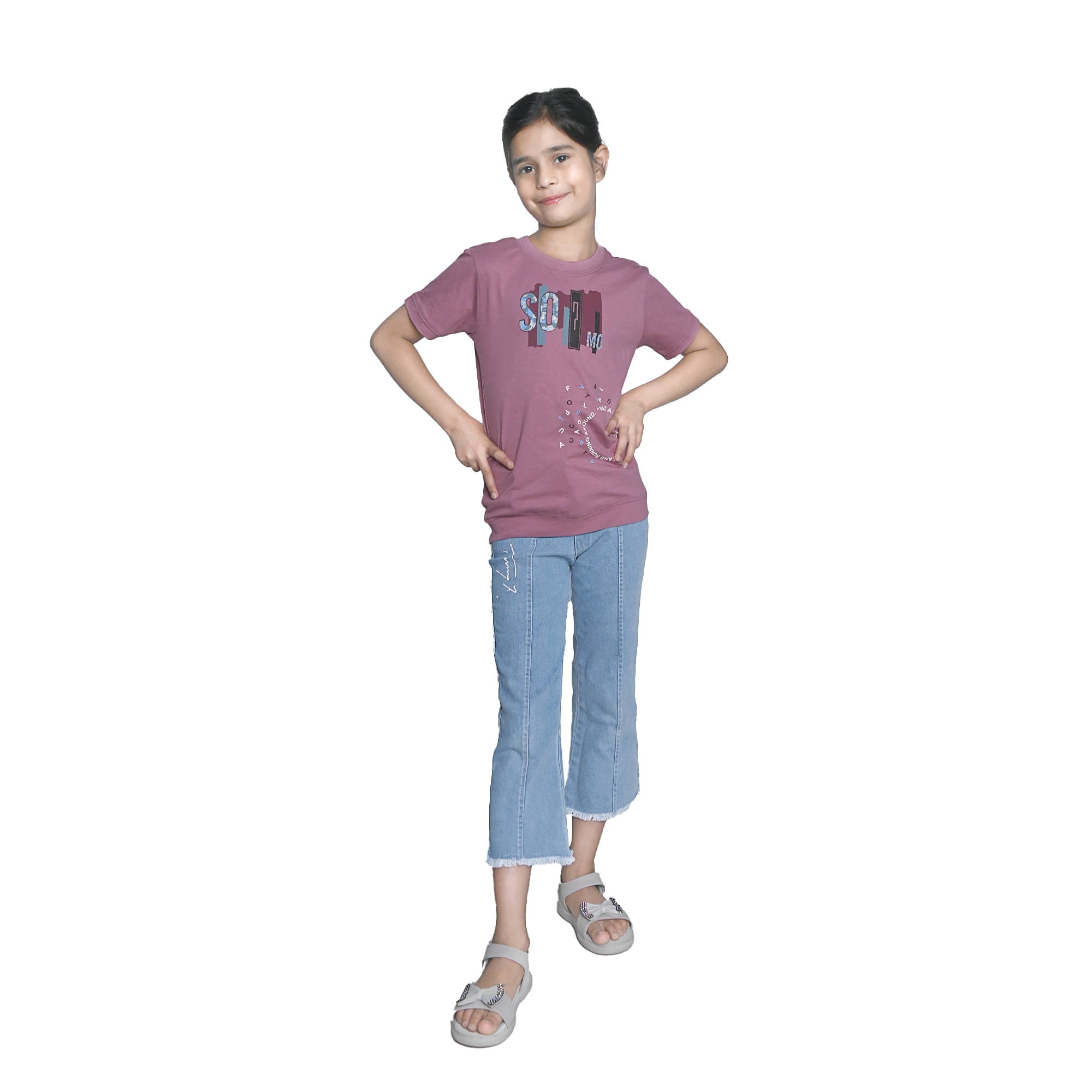     			Kidzee Kingdom Pack of 1 Girls Cotton T-Shirt ( Purple )