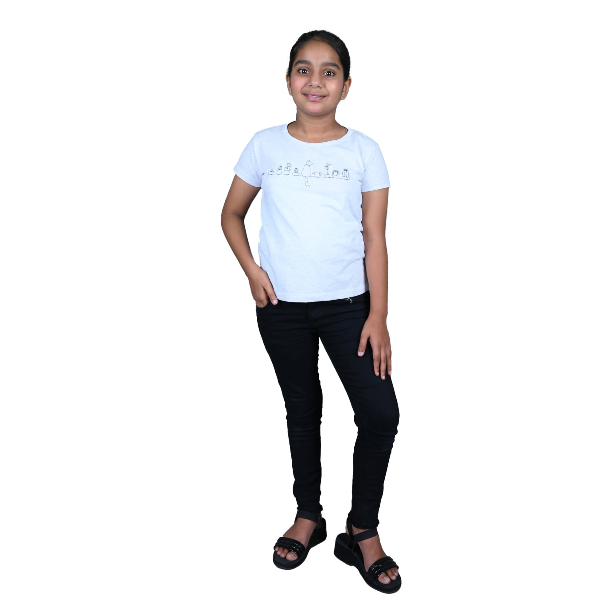     			Kidzee Kingdom Pack of 1 Girls Cotton T-Shirt ( Blue )