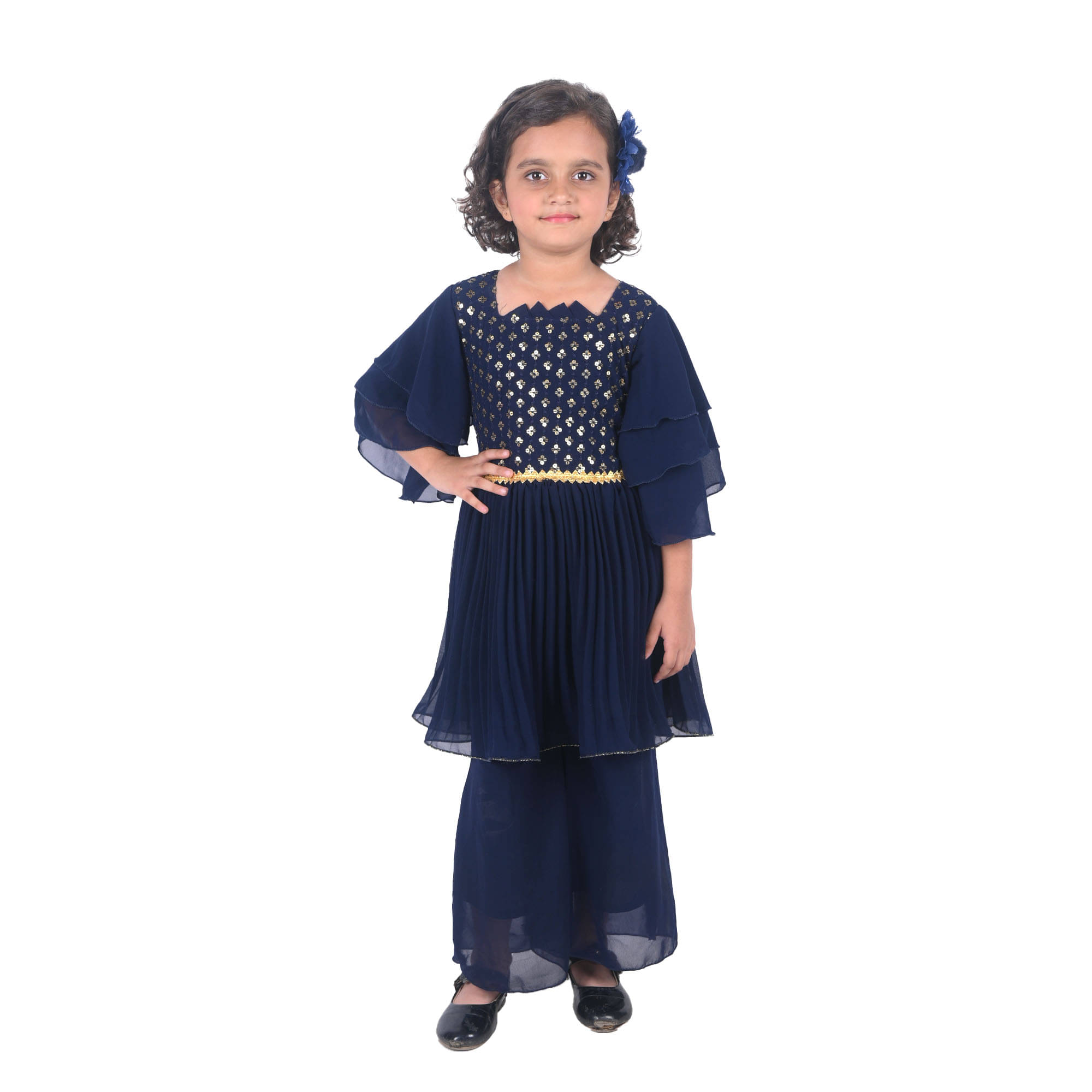 Kidzee Kingdom Pack of 1 Girls Cotton Shirt & Palazzo ( Blue ) Kidzee Kingdom Pack of 1 Girls Cotton Shirt & Palazzo ( Blue )