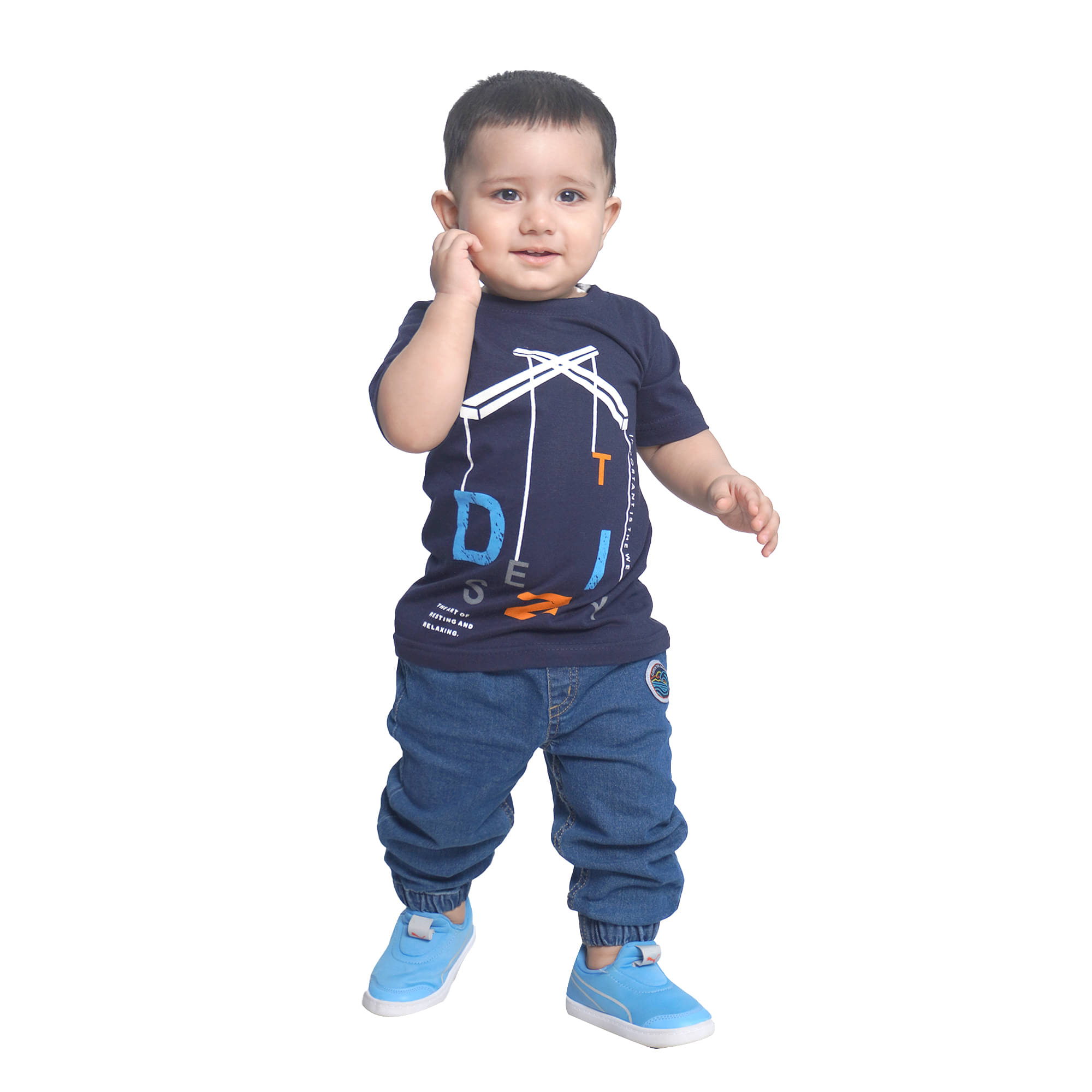     			Kidzee Kingdom Pack of 1 Baby Boys Cotton T-Shirt ( Blue )