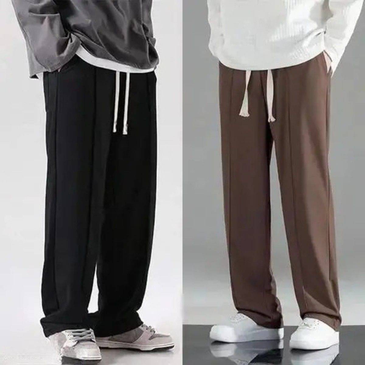     			Krival Black Lycra Men's Trackpants ( Pack of 2 )