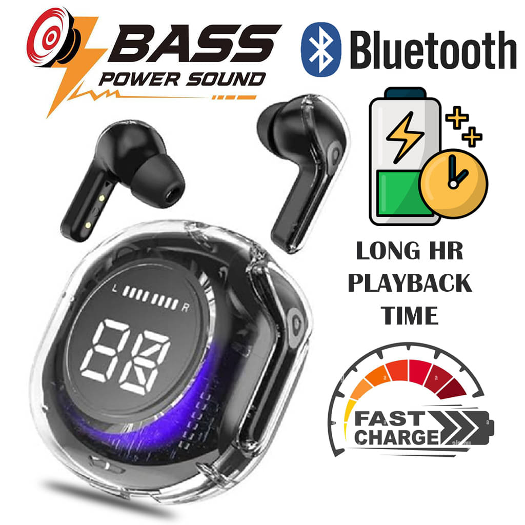 LED Display Bluetooth Earbuds – Water Resistant with Touch & ANC Features (Black) LED Display Bluetooth Earbuds – Water Resistant with Touch & ANC Features (Black)