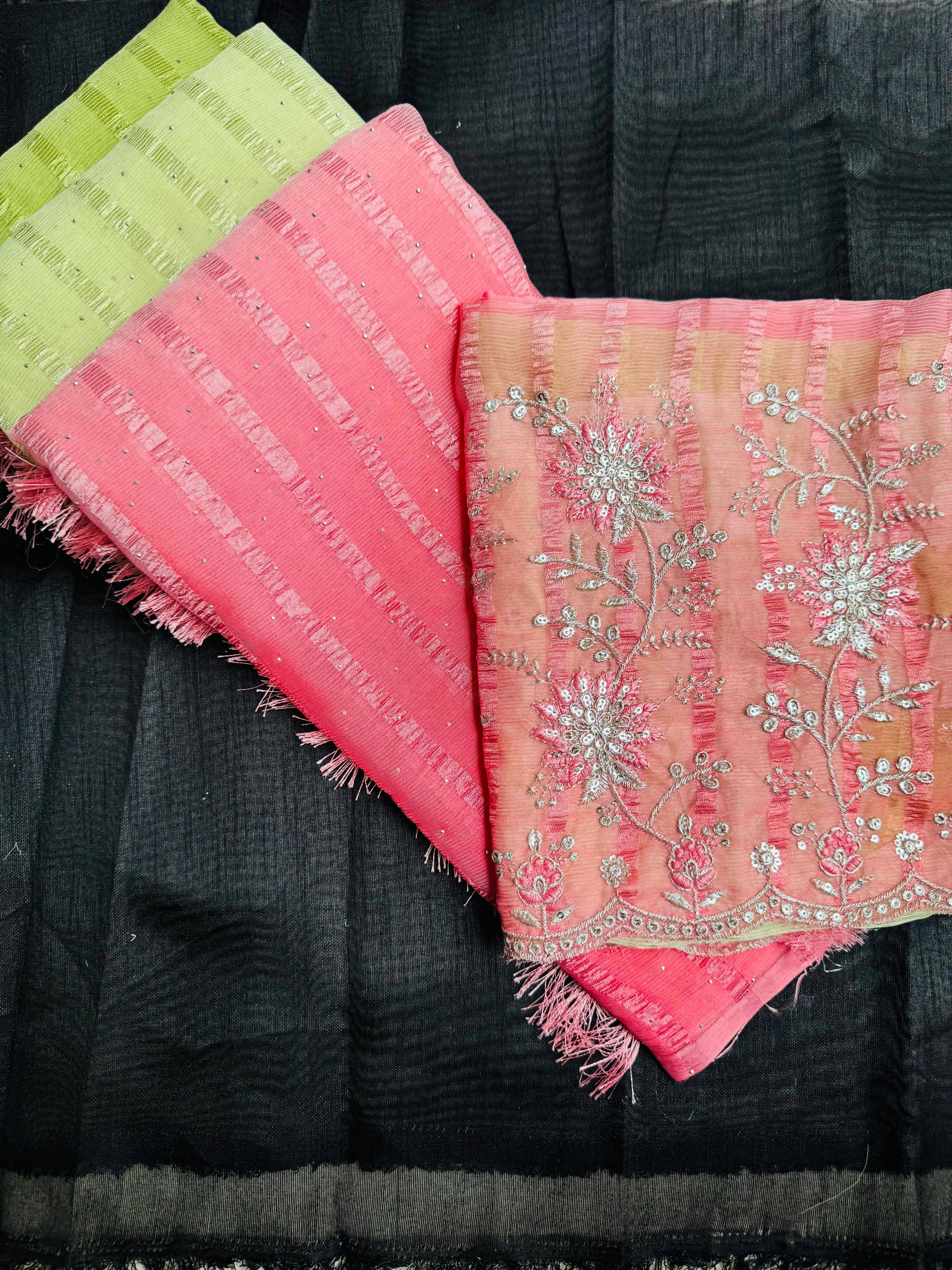 MALAVIYA FASHION Chiffon Embellished Regular Saree With Unstitched Blouse Piece ( Multicolor ) MALAVIYA FASHION Chiffon Embellished Regular Saree With Unstitched Blouse Piece ( Multicolor )