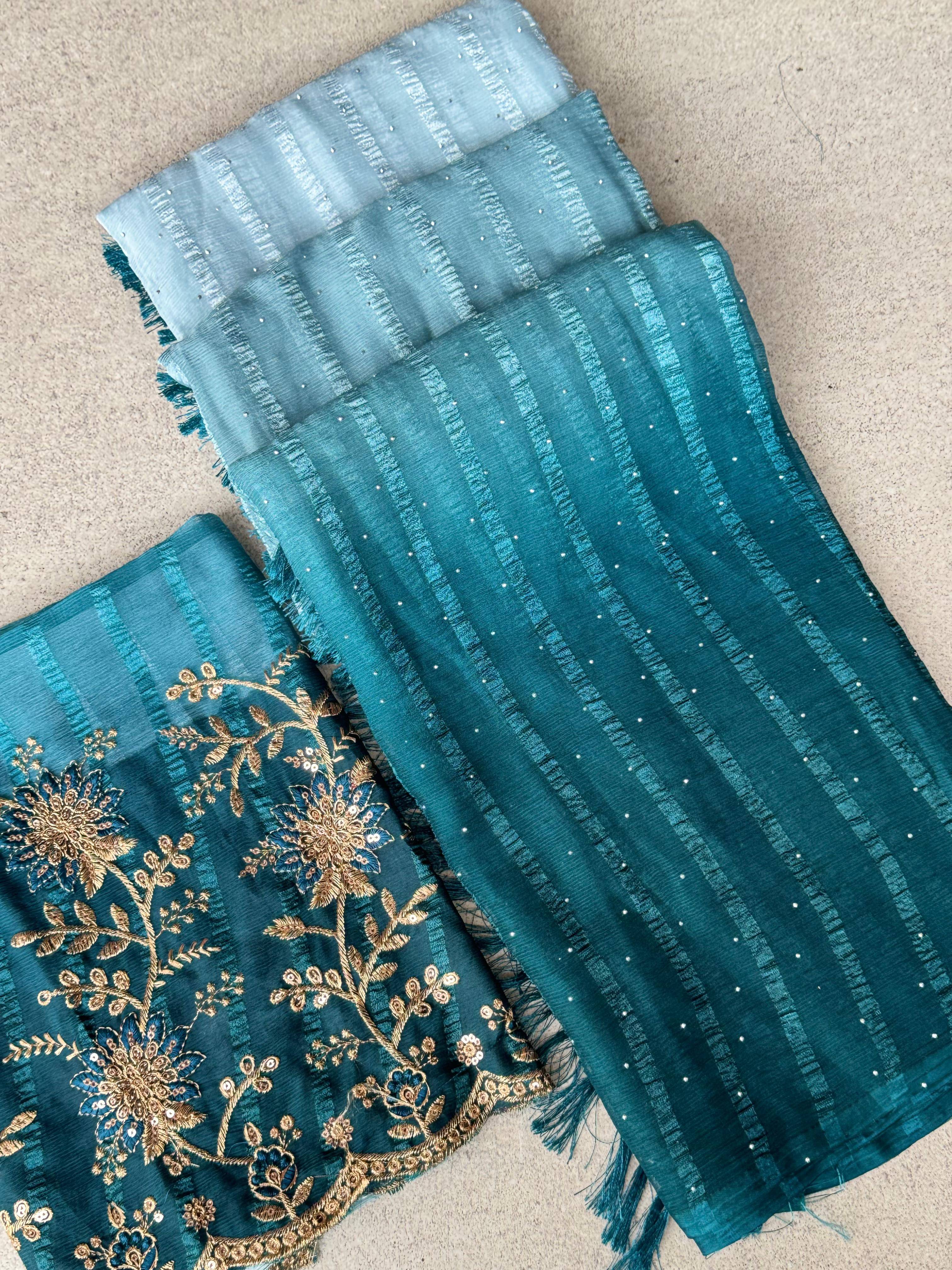 MALAVIYA FASHION Chiffon Embellished Regular Saree With Unstitched Blouse Piece ( Multicolor ) MALAVIYA FASHION Chiffon Embellished Regular Saree With Unstitched Blouse Piece ( Multicolor )