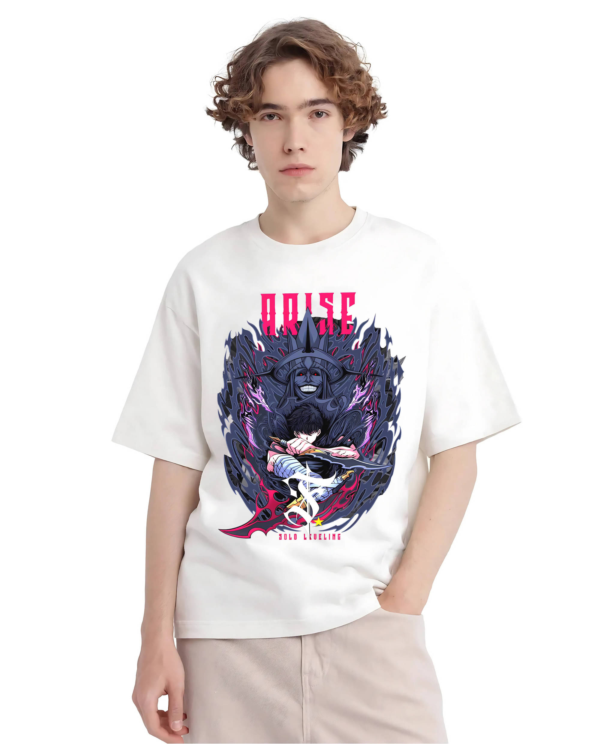     			MEGAKART Men 100% Cotton Oversized Fit Printed T-Shirt ( White )