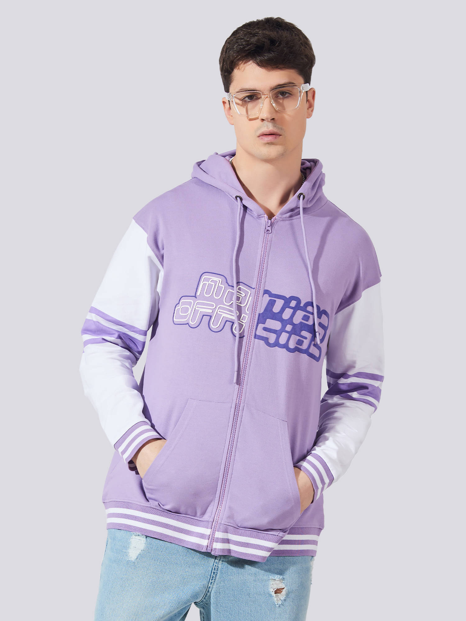     			Maniac Cotton Blend Hooded Men's Sweatshirt - Purple ( Pack of 1 )