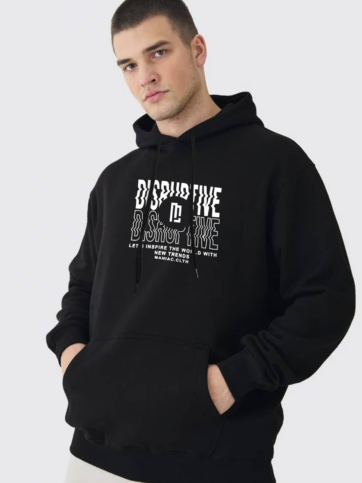 Maniac Cotton Blend Hooded Men's Sweatshirt - Black ( Pack of 1 )     			Maniac Cotton Blend Hooded Men's Sweatshirt - Black ( Pack of 1 )