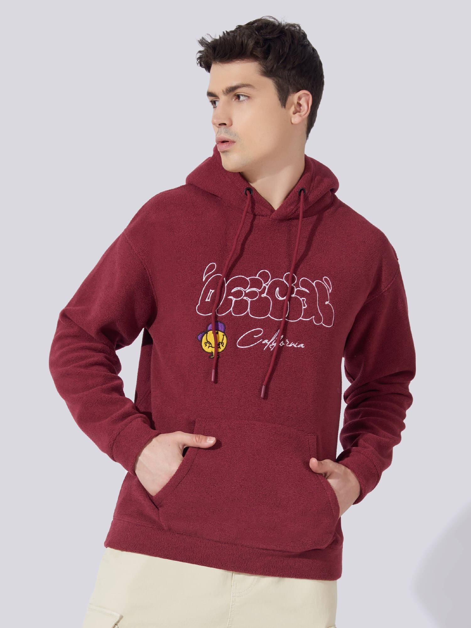     			Maniac Cotton Blend Hooded Men's Sweatshirt - Maroon ( Pack of 1 )