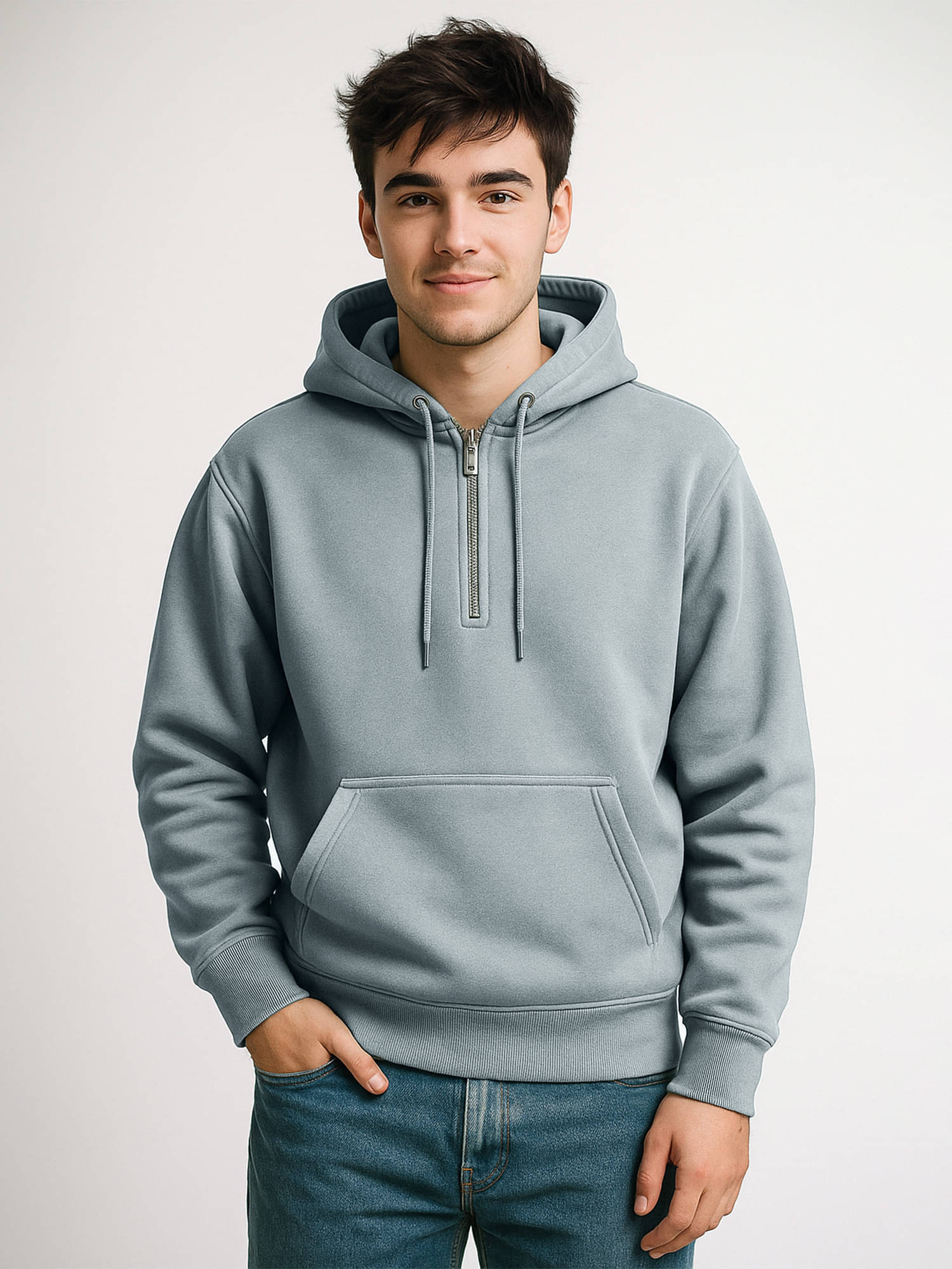 Maniac Cotton Blend Hooded Men's Sweatshirt - Grey ( Pack of 1 ) Maniac Cotton Blend Hooded Men's Sweatshirt - Grey ( Pack of 1 )