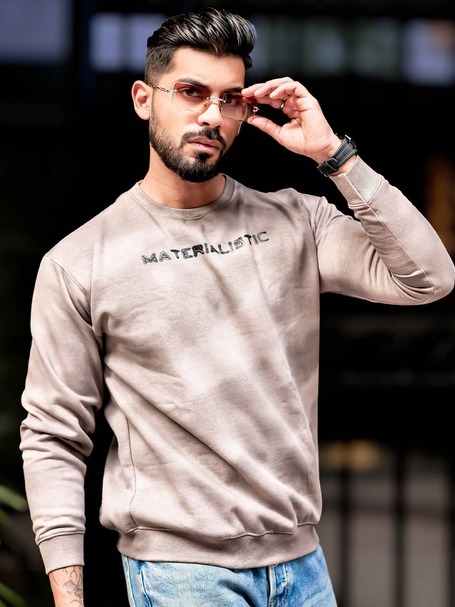     			Maniac Cotton Blend Round Neck Men's Sweatshirt - Pink ( Pack of 1 )