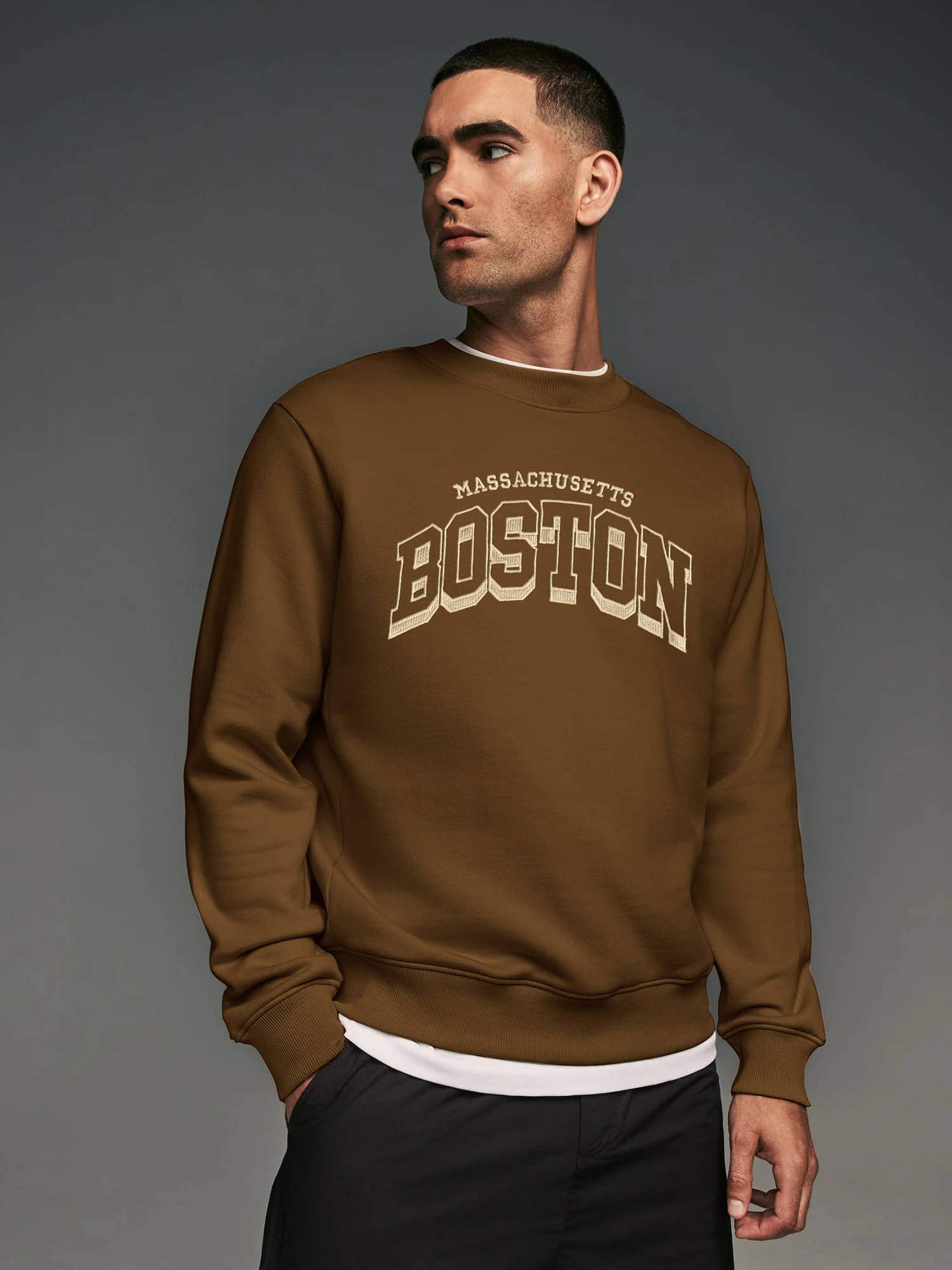 Maniac Cotton Blend Round Neck Men's Sweatshirt - Brown ( Pack of 1 ) Maniac Cotton Blend Round Neck Men's Sweatshirt - Brown ( Pack of 1 )