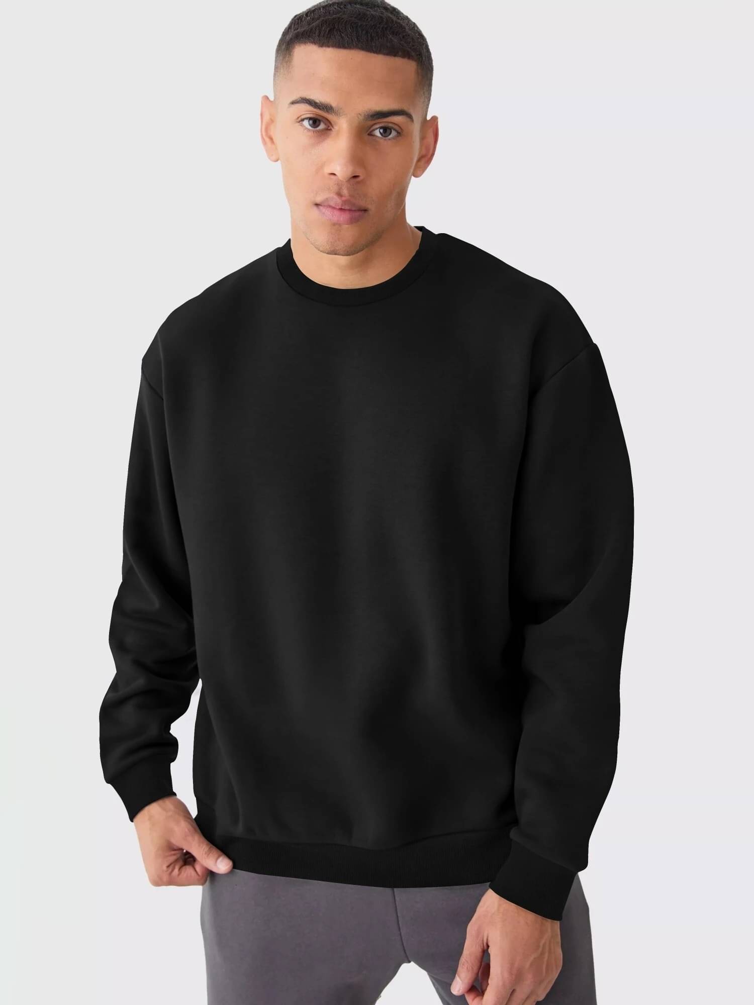     			Maniac Cotton Blend Round Neck Men's Sweatshirt - Black ( Pack of 1 )