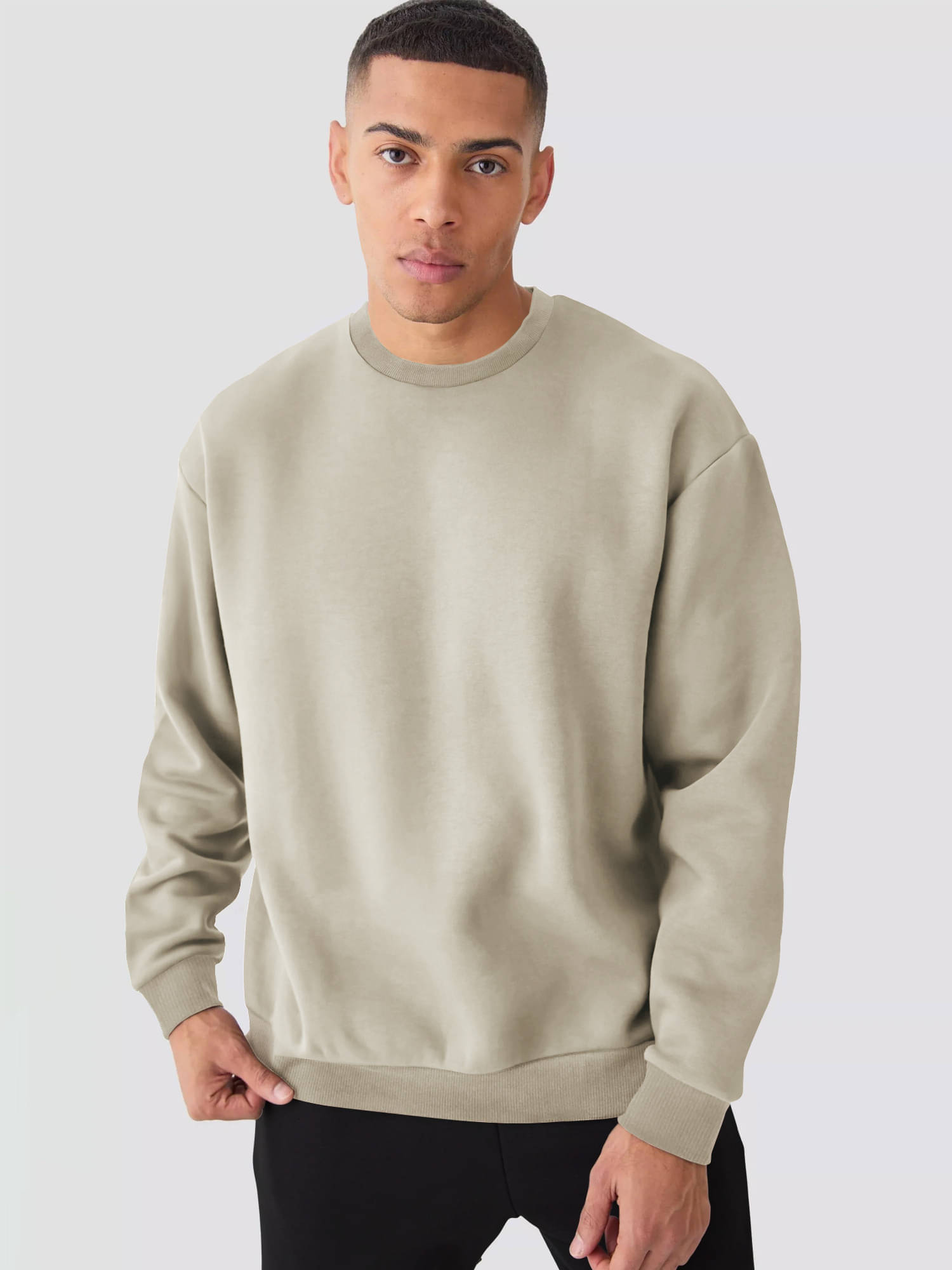     			Maniac Cotton Blend Round Neck Men's Sweatshirt - Beige ( Pack of 1 )