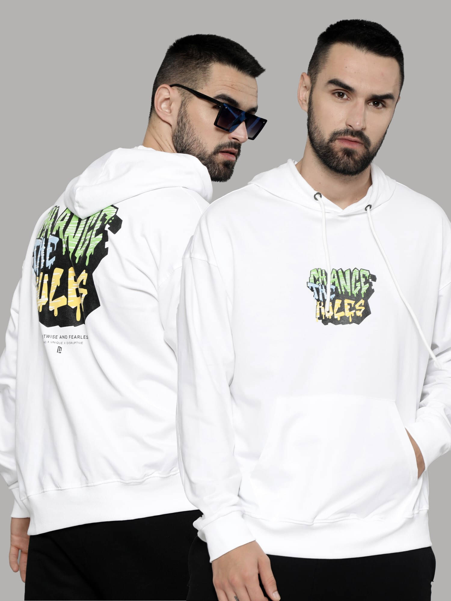     			Maniac Cotton Hooded Men's Sweatshirt - White ( Pack of 1 )