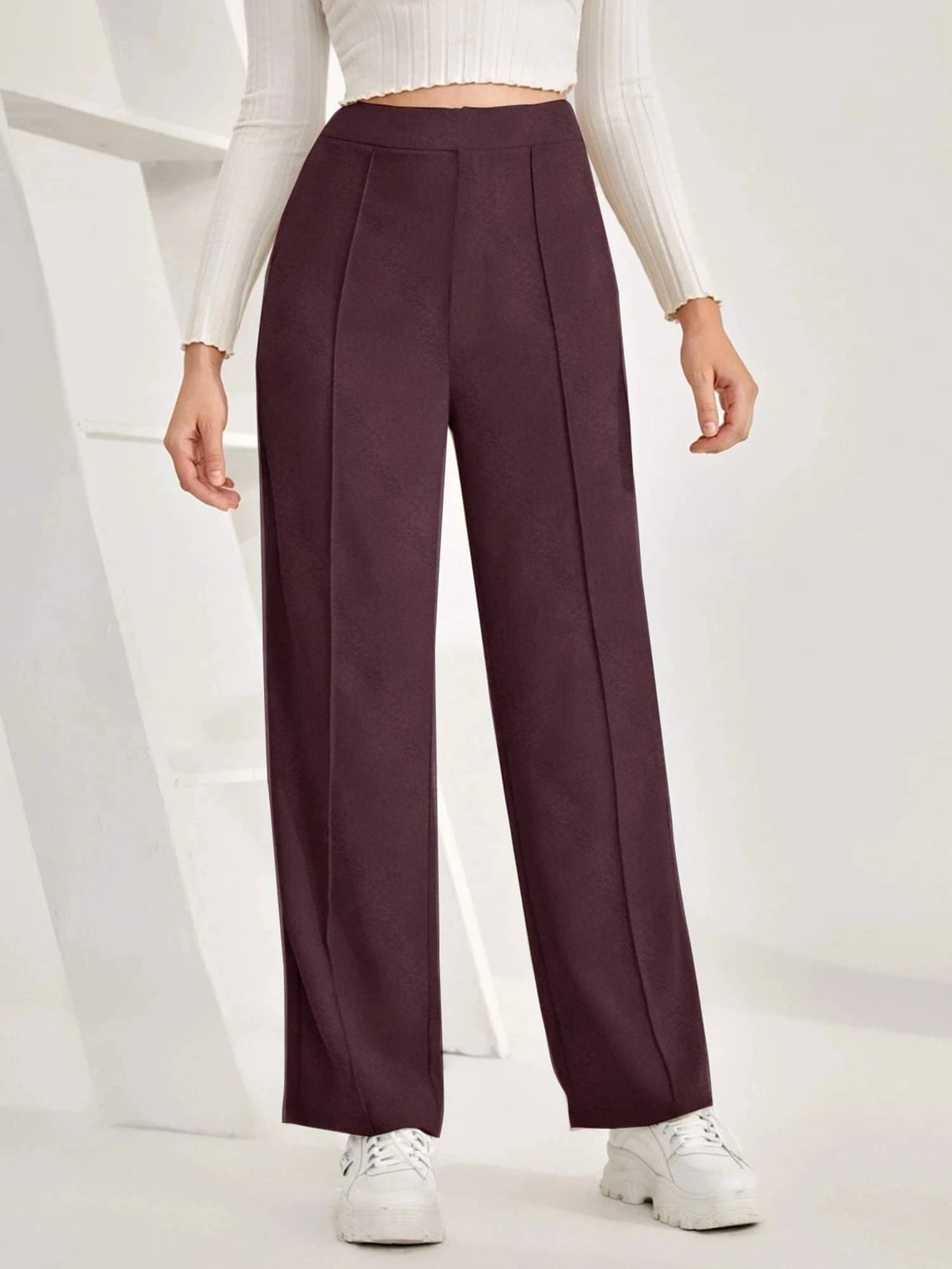     			Maniac Pack of 1 Viscose Slim Women's Casual Pants ( Maroon )