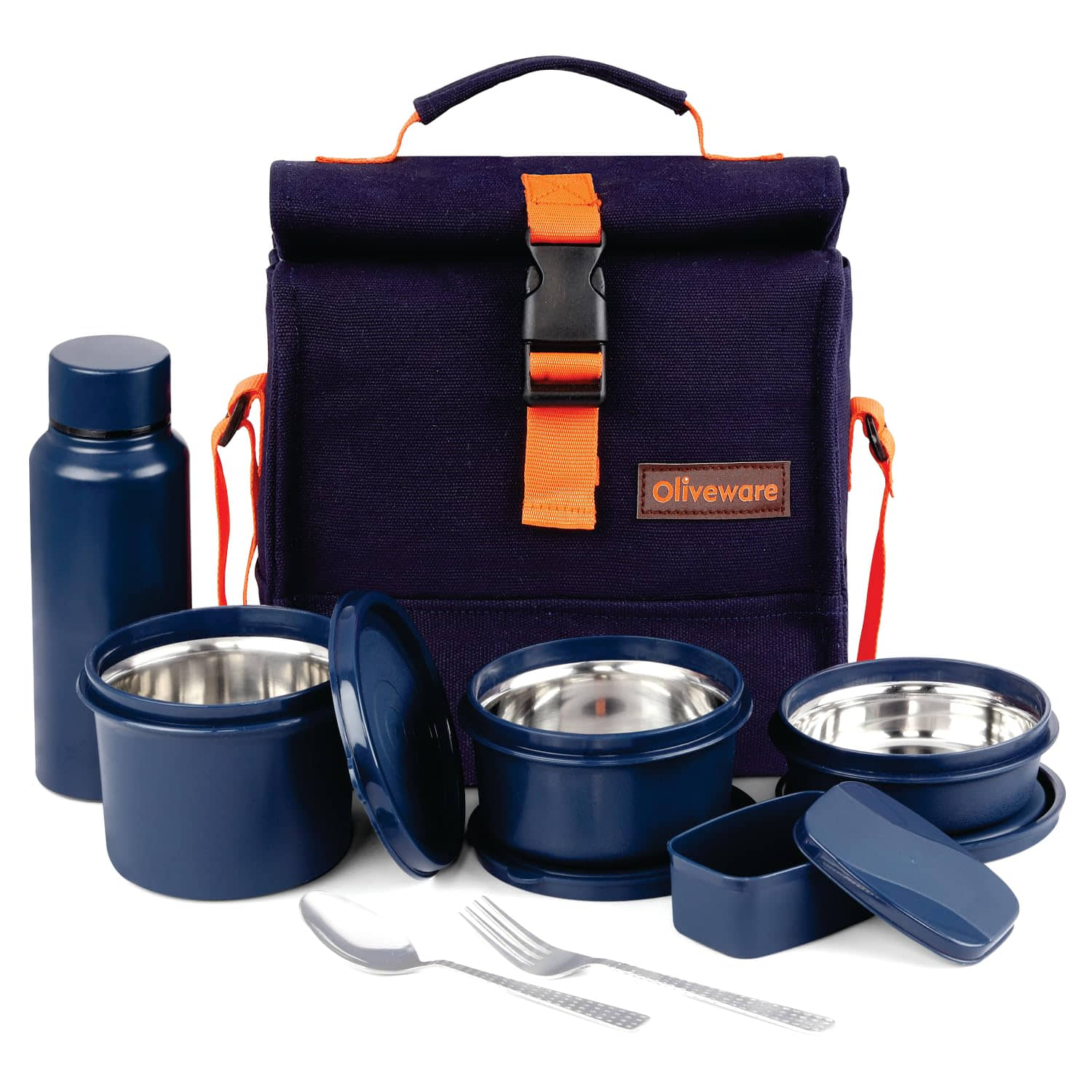Oliveware Magma Stainless Steel Lunch Box 3 - Container ( Pack of 1 )