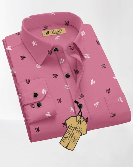     			PANKTI FASHION Cotton Blend Regular Fit Printed Full Sleeves Men's Casual Shirt - Pink ( Pack of 1 )