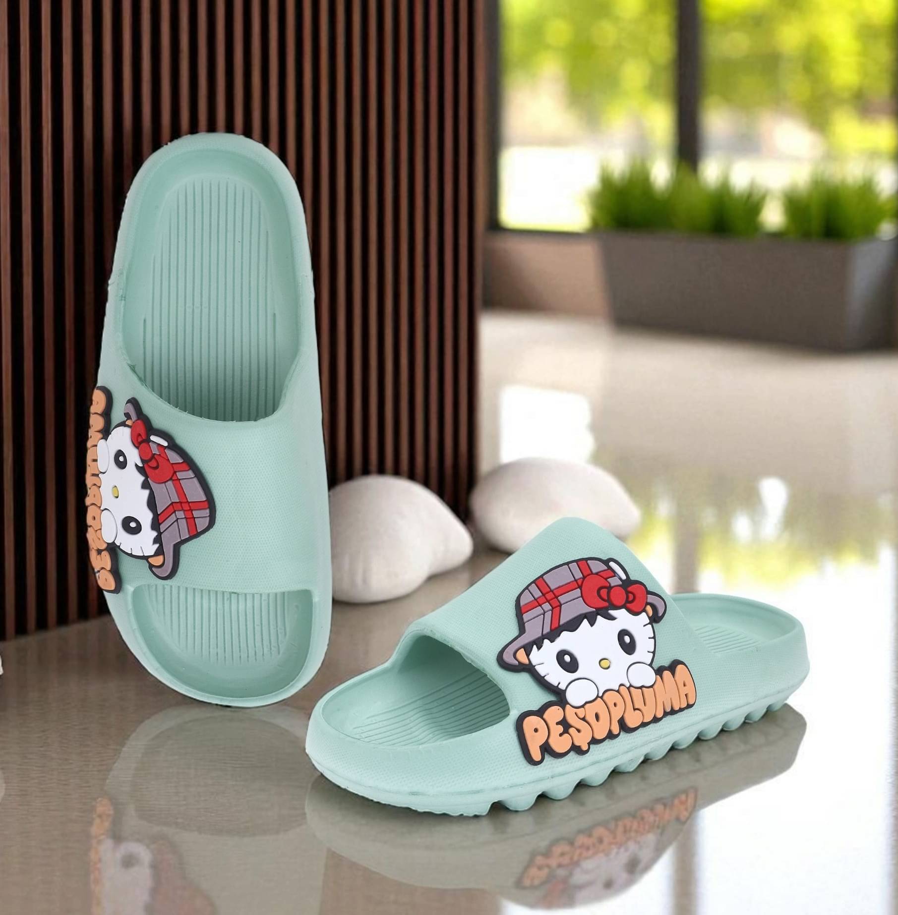     			Pampy Angel Green Women's Slide Flip Flop