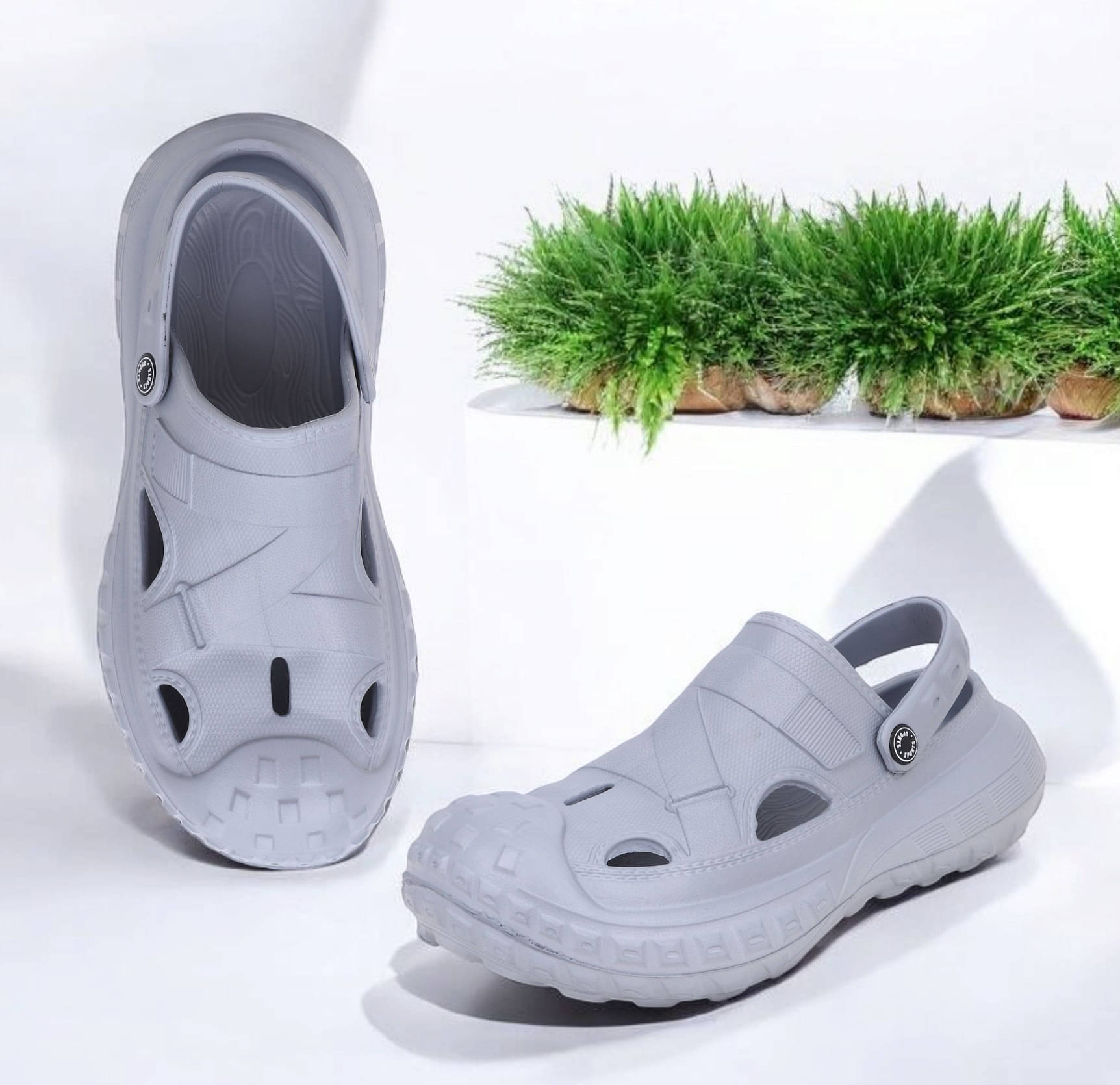     			Pampy Angel - Grey Men's Clogs