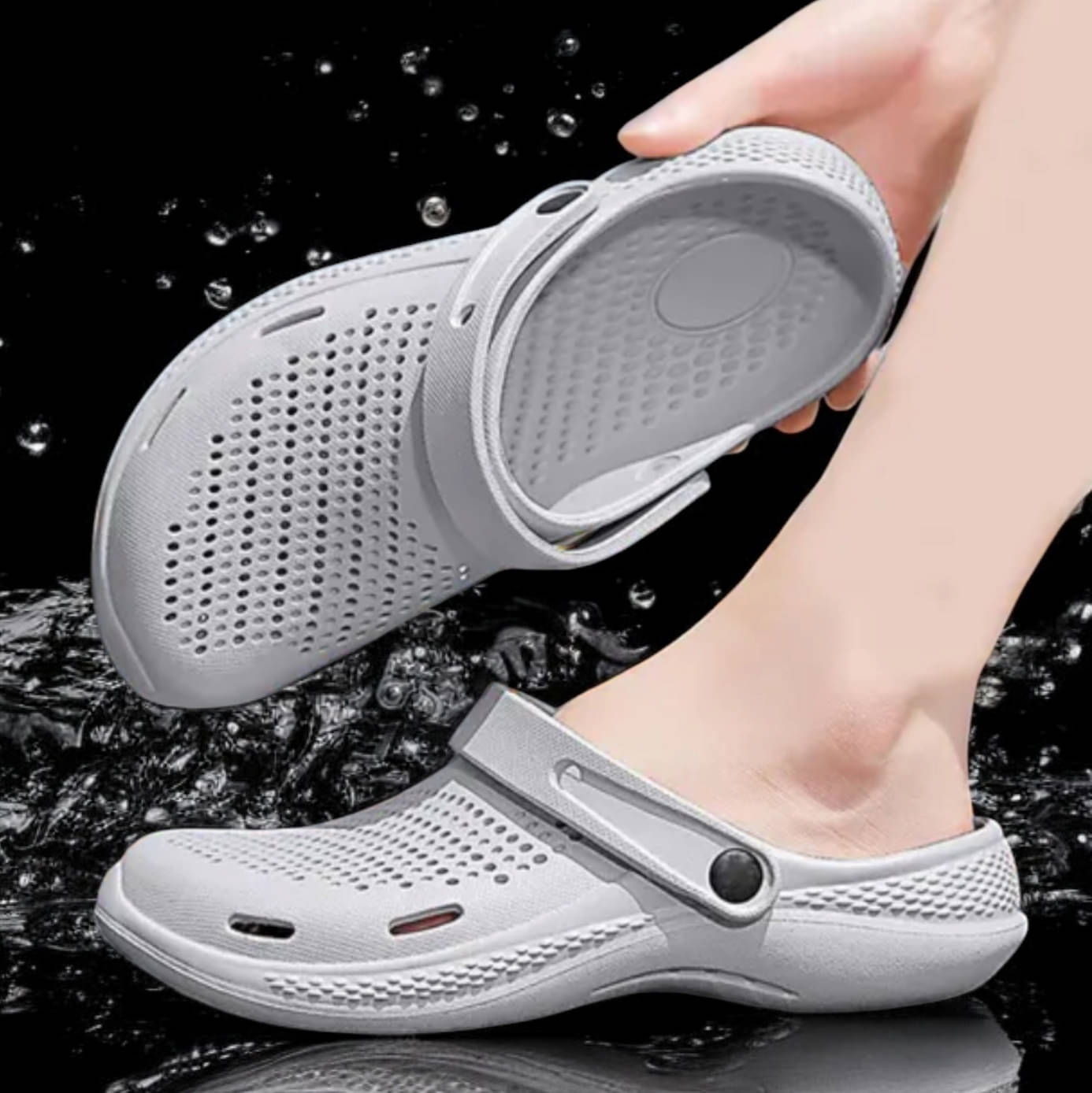     			Pampy Angel - Grey Men's Clogs
