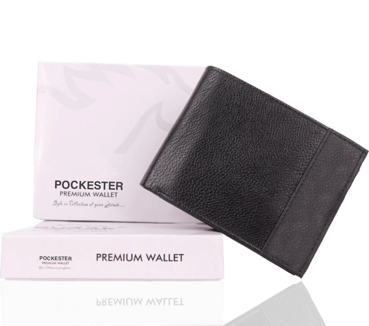     			Pockester PU Self Design Men's Two Fold Wallet With 7 Slots For Card ( Black , Pack of 1 )