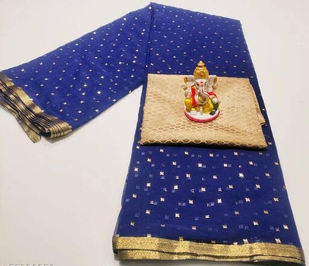 RedFish Chiffon Embellished Regular Saree With Unstitched Blouse Piece ( Navy Blue ) RedFish Chiffon Embellished Regular Saree With Unstitched Blouse Piece ( Navy Blue )