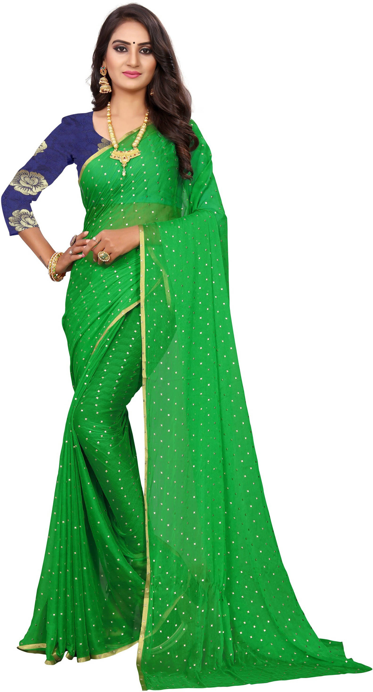 RedFish Chiffon Embellished Regular Saree With Unstitched Blouse Piece ( Green ) RedFish Chiffon Embellished Regular Saree With Unstitched Blouse Piece ( Green )