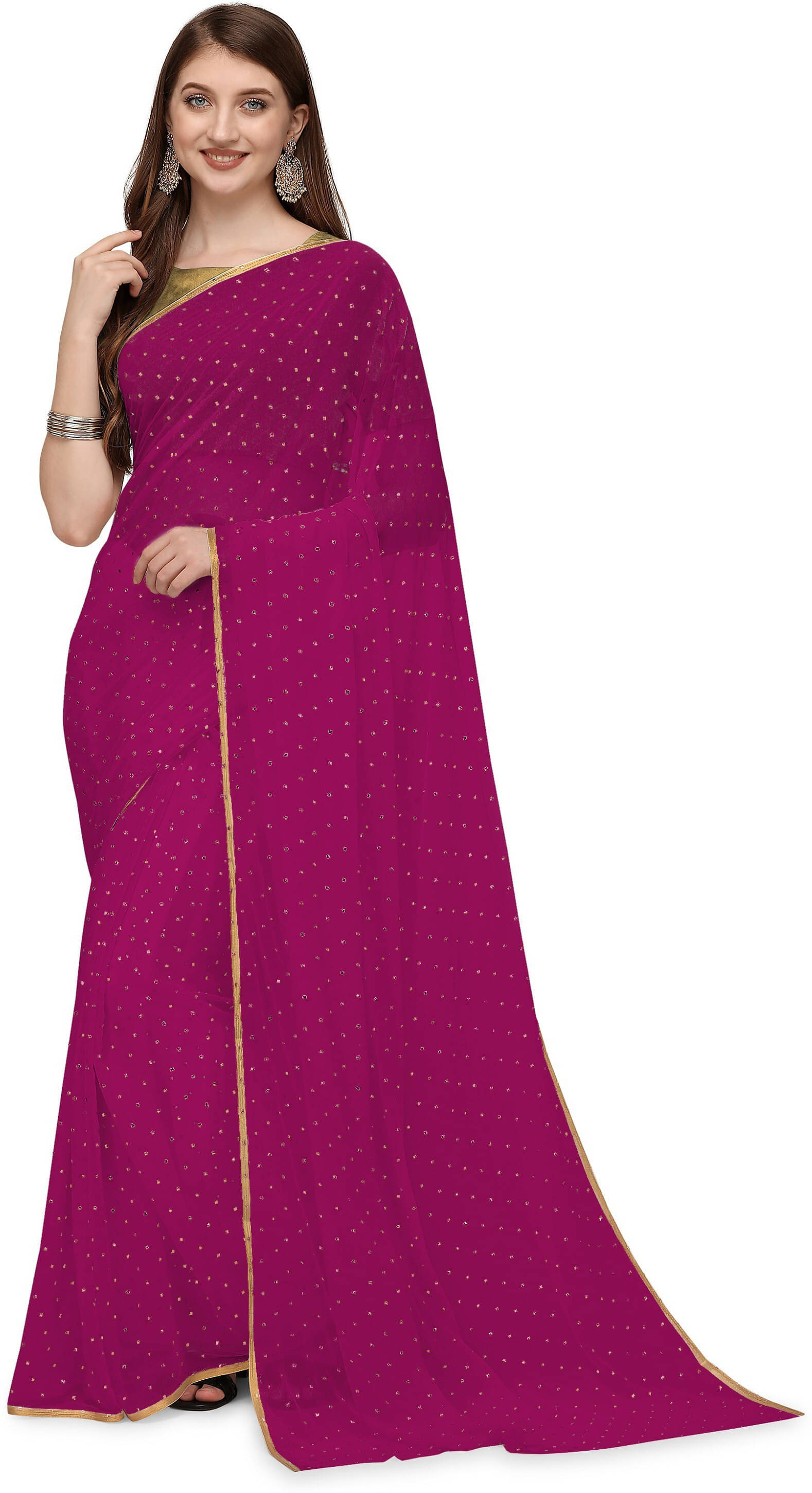 RedFish Chiffon Embellished Regular Saree With Unstitched Blouse Piece ( Purple ) RedFish Chiffon Embellished Regular Saree With Unstitched Blouse Piece ( Purple )