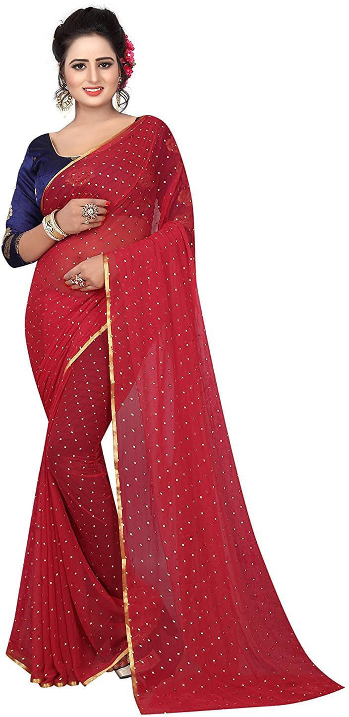 RedFish Chiffon Printed Bandhani Sarees With Unstitched Blouse Piece ( Red ) RedFish Chiffon Printed Bandhani Sarees With Unstitched Blouse Piece ( Red )