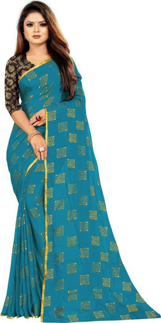 RedFish Chiffon Printed Bandhani Sarees With Unstitched Blouse Piece ( Light Blue ) RedFish Chiffon Printed Bandhani Sarees With Unstitched Blouse Piece ( Light Blue )