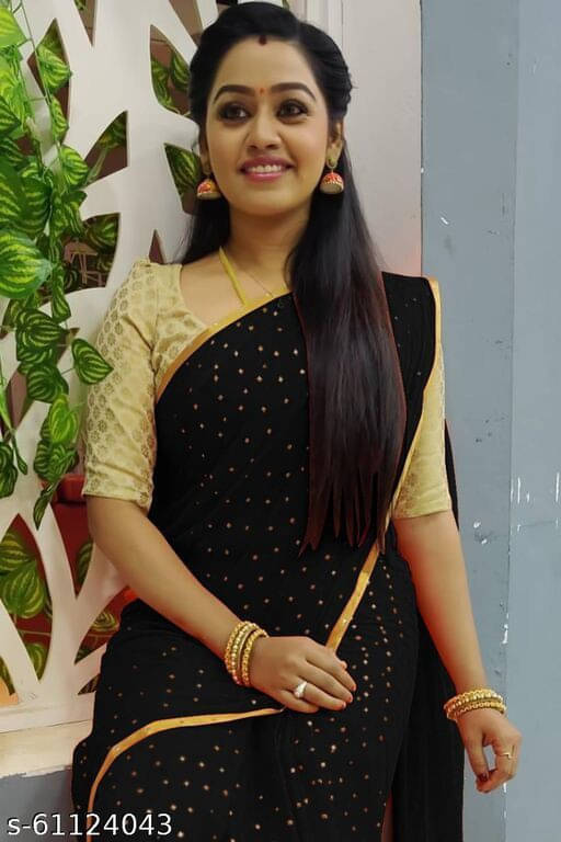    			RedFish Chiffon Printed Regular Saree With Unstitched Blouse Piece ( Black )