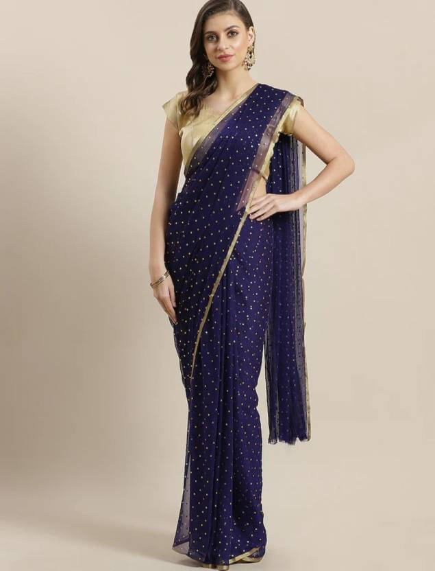 RedFish Chiffon Printed Regular Saree With Unstitched Blouse Piece ( Blue ) RedFish Chiffon Printed Regular Saree With Unstitched Blouse Piece ( Blue )