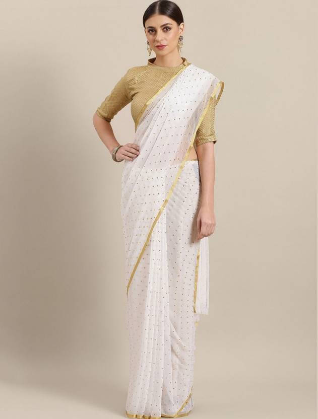 RedFish Chiffon Printed Regular Saree With Unstitched Blouse Piece ( White ) RedFish Chiffon Printed Regular Saree With Unstitched Blouse Piece ( White )