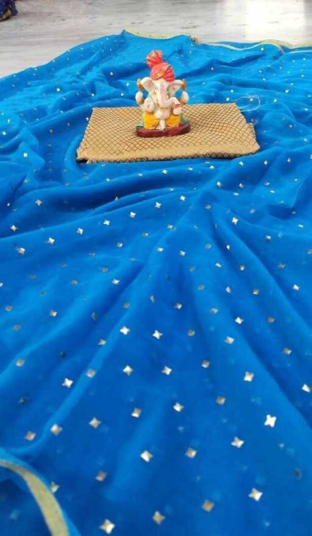     			RedFish Chiffon Printed Regular Saree With Unstitched Blouse Piece ( Light Blue )