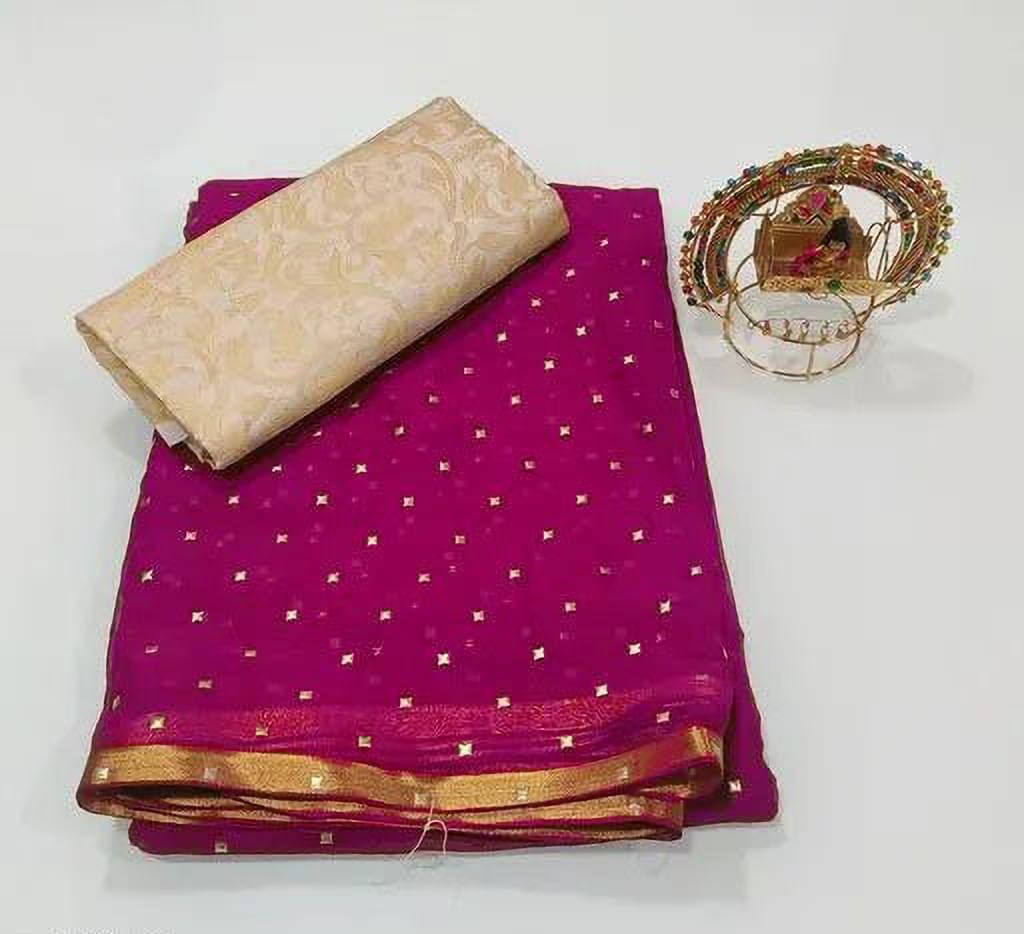 RedFish Chiffon Printed Regular Saree With Unstitched Blouse Piece ( Pink ) RedFish Chiffon Printed Regular Saree With Unstitched Blouse Piece ( Pink )