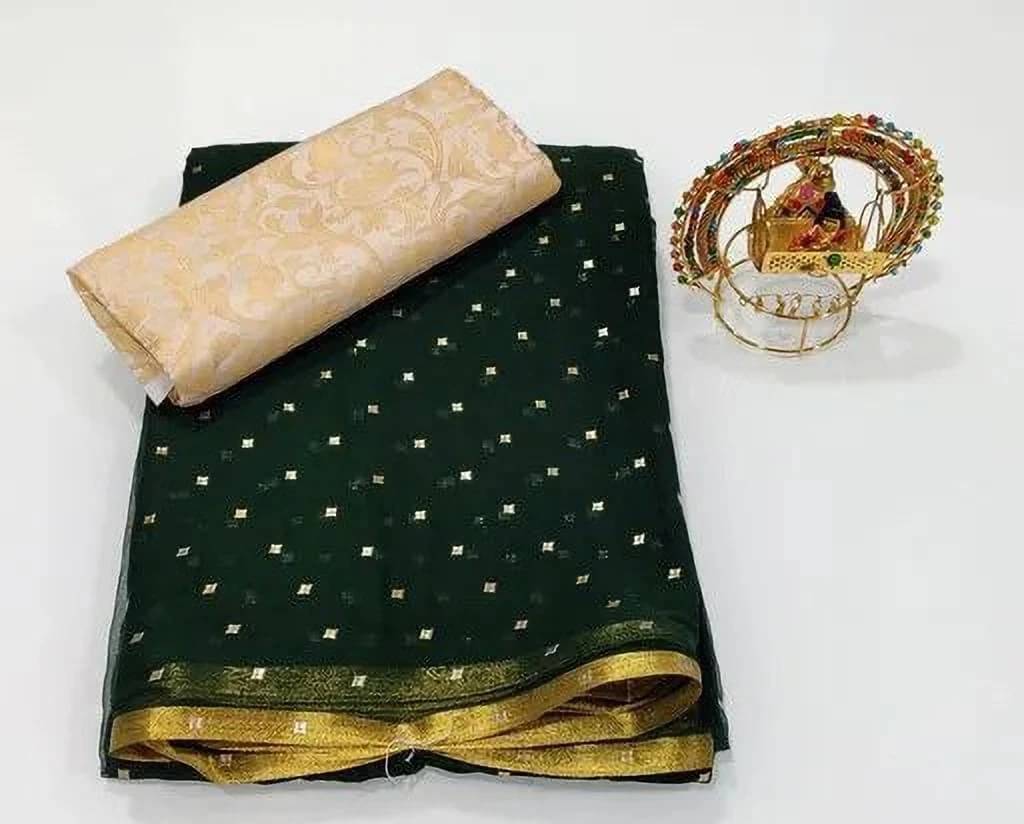 RedFish Chiffon Printed Regular Saree With Unstitched Blouse Piece ( Black ) RedFish Chiffon Printed Regular Saree With Unstitched Blouse Piece ( Black )