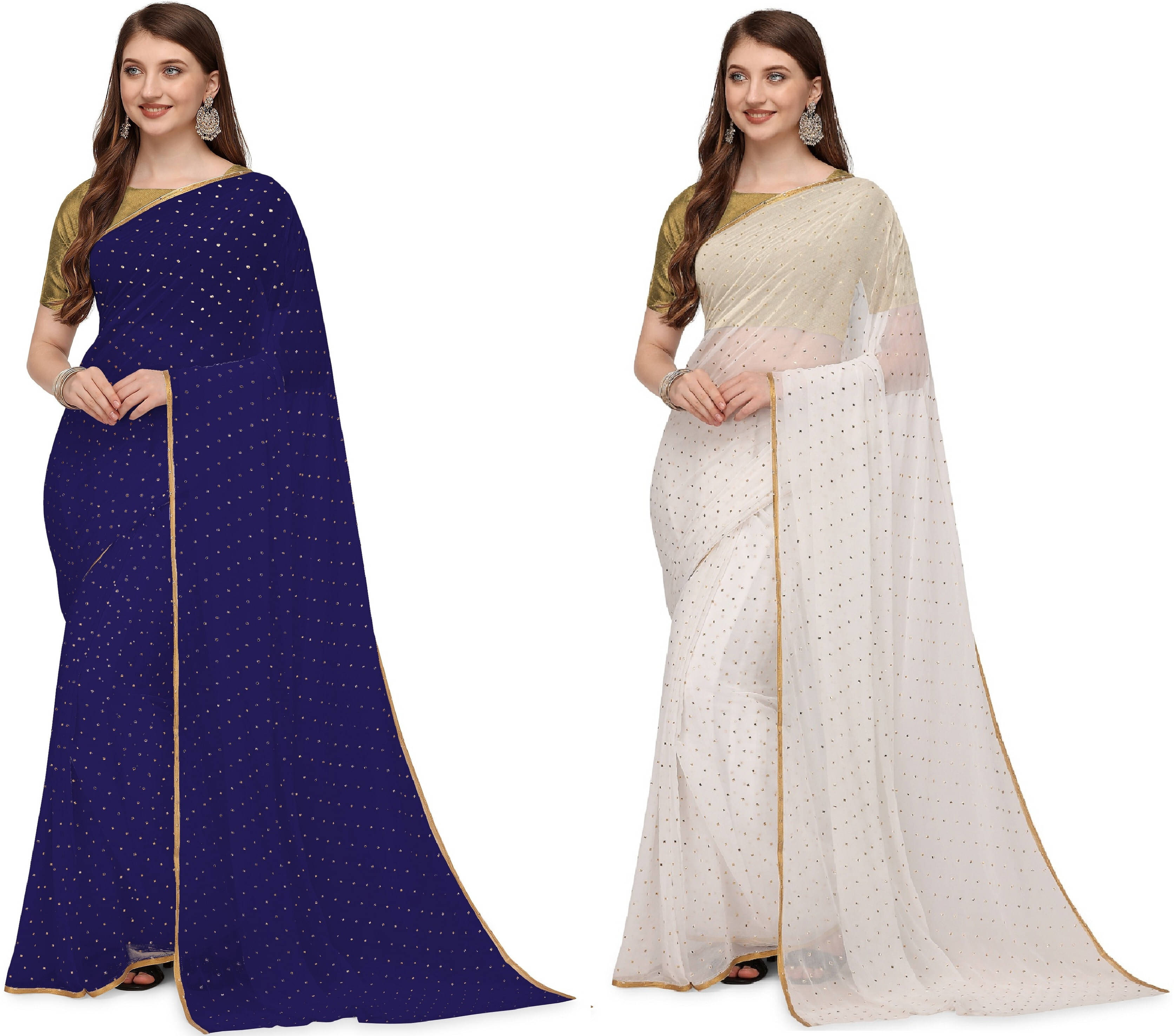 RedFish Chiffon Solid Regular Saree With Unstitched Blouse Piece ( Multicolor ) RedFish Chiffon Solid Regular Saree With Unstitched Blouse Piece ( Multicolor )